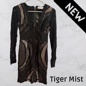 Black and Nude Bodycon Tiger Mist Dress